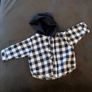 Babyworks flannel hoodie button down